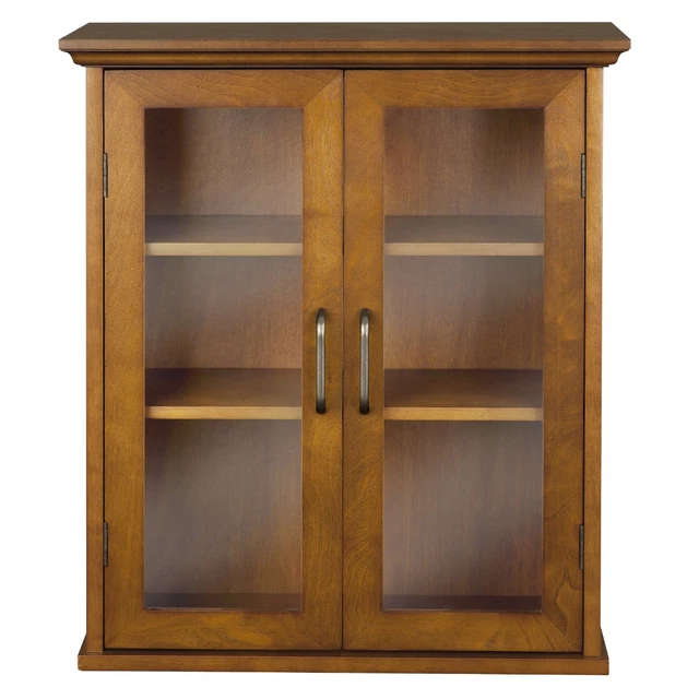 Removable Wall Cabinet with 2 Doors -Wood veneer with Oil Oak finish