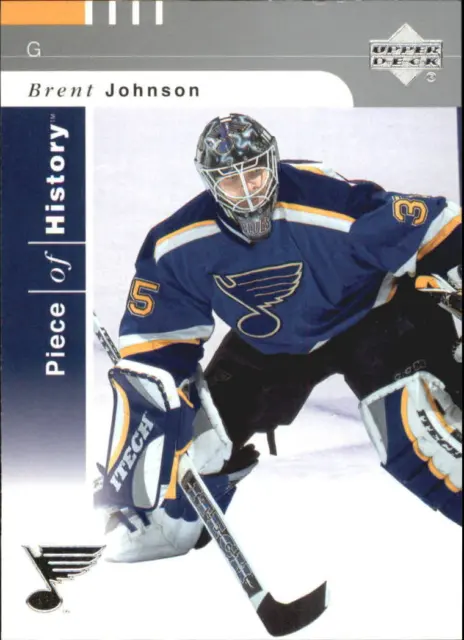 2002-03 UD Piece of History Blues Hockey Card #79 Brent Johnson
