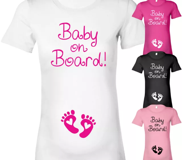 Womens Maternity Top Baby On Board Ladies Pregnancy T Shirt T-Shirt Shower Gift