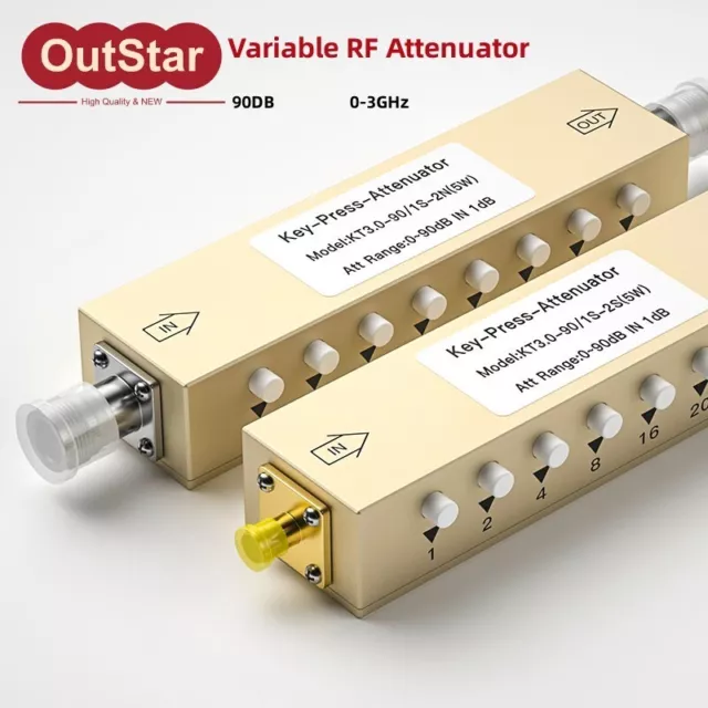 10W 90DB 0-3GHz Variable Attenuator RF Attenuator with N-K-K Connector N-KK