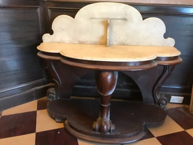 Victorian Marble Topped Mahogany Washstand