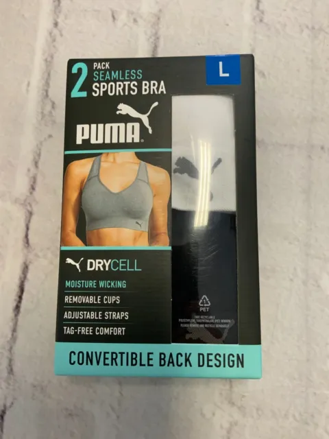 Puma, Intimates & Sleepwear, New In Pkg Puma Performance Convertable Back Sports  Bra 2 Pack Size Small