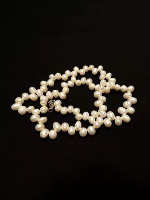 Collana Vera Perla Riso Bianco Singolo Filamento