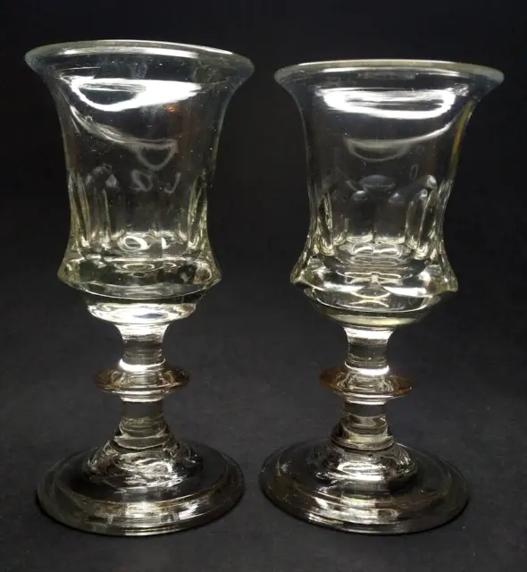Genuine Antique Vine Liqueur Glass Set 1800s Sweden Old Handmade Glass