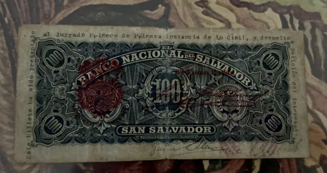 El Salvador 100 Pesos Banco Nacional 1909