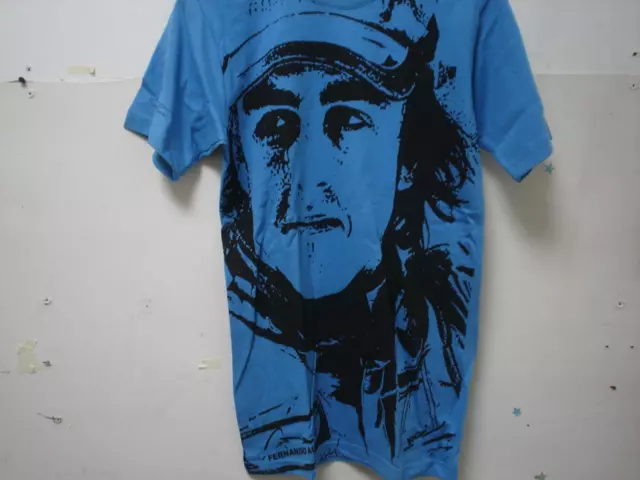 JOB LOT of 8 FERNANDO ALONSO PORTRAIT T'SHIRT - AQUA - ADULT - EARN EXRA CASH