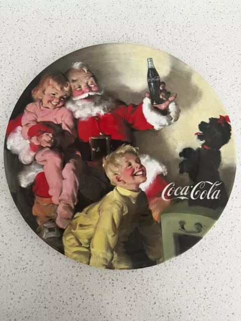 Sakura Coca Cola Santa Children Christmas 8 1/2” Melamine Salad Plate 2002