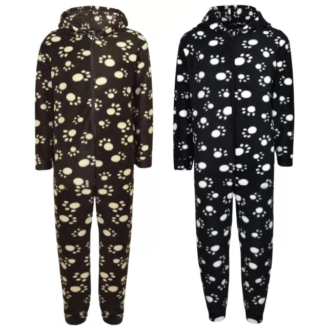 Unisex Kids Boys Girls Paw Print Stylish Hooded A2Z Onesie One Piece 2-6 Yr