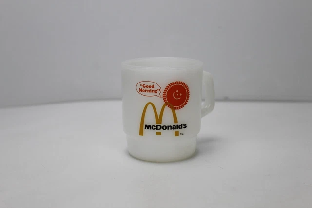 Vintage McDonald’s Anchor Hocking Fire King Coffee Cup Mug Milk Glass