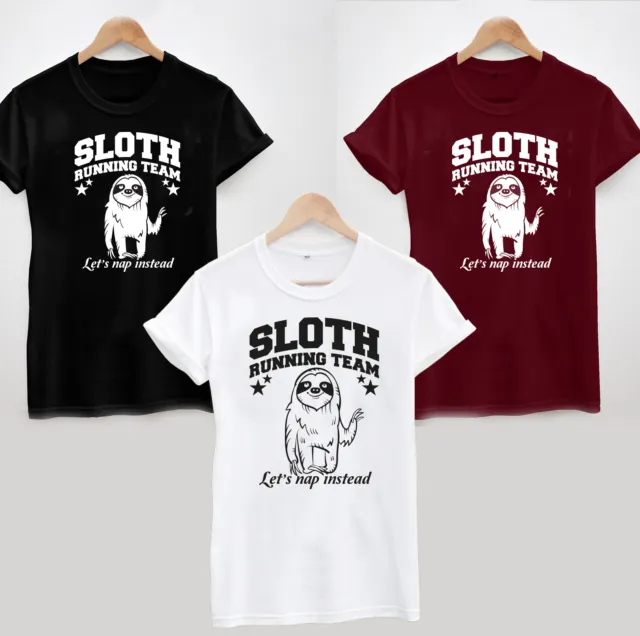 Sloth Running Team T-Shirt - Funny Lazy Workout Gym Ladies & Mens Fitness