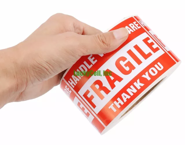 3000 stickers 2" x 3" FRAGILE HANDLE WITH CARE Stickers, Easy Peel and Apply