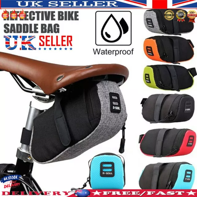 UK Bike Bicycle Saddle Bag Under Seat Waterproof Storage Tail Pouch Cycling Bags