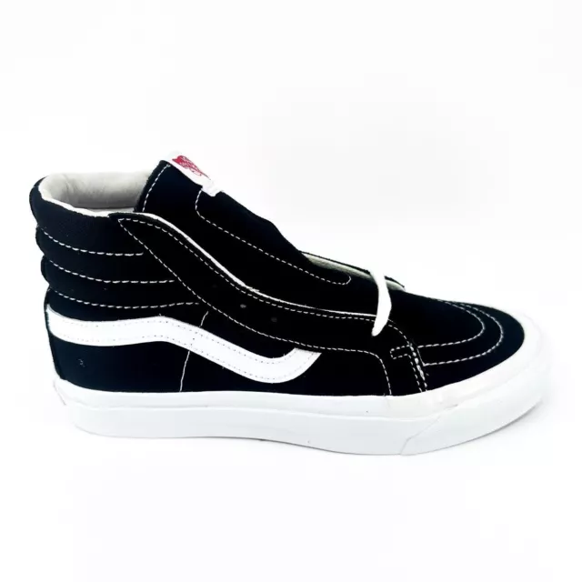 Vans Vault OG Sk8 Hi LX (Suede Canvas) Black True White Womens Shoes