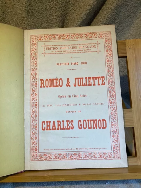 Charles Gounod Romeo et Juliette Partition piano seul éditions Choudens