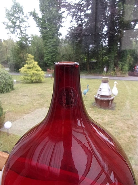 IKEA SALONG GLASVASE Glas Blumenvase rotes Glas Design Höhe 20 cm EUR