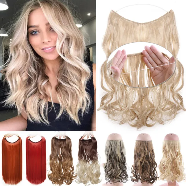 One Piece Real Natural Hidden Secret Wire in Hair Extensions Straight Wavy Hair