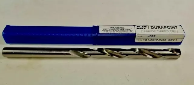 13/32" Carbide Tipped Taper Length Drill Bit .4062 Straight Shank HSS USA