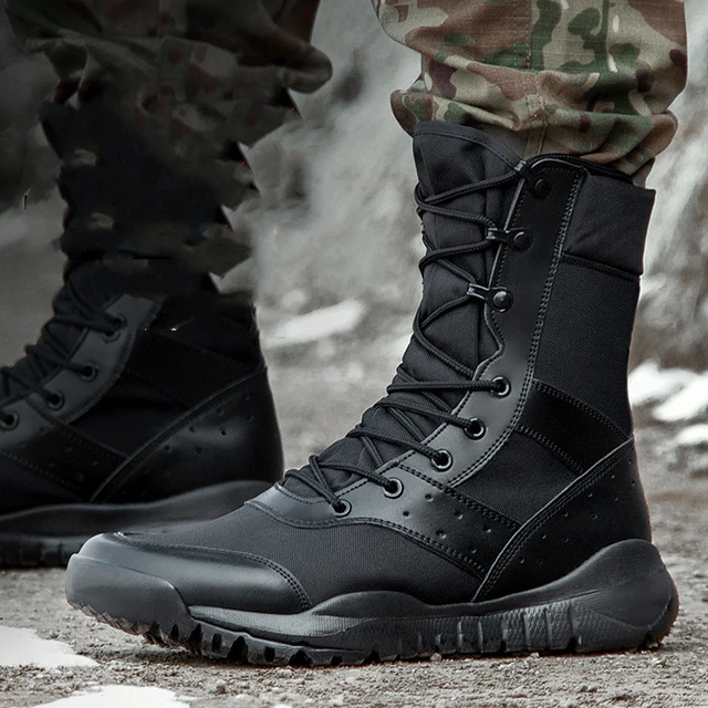 MEN OUTDOOR ARMY Tactical Boots Military Combat Climbing Hiking Work