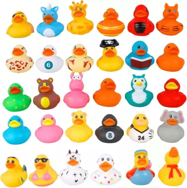 30Pcs Rubber Duck,Ducky Baby Bath Toy Kids Assorted Colors Cute Duck Bath Tub Po 2