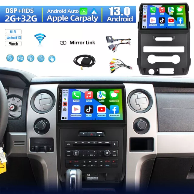 Apple Carplay Android 13 For 2009-2014 Ford F150 F-150 Car Stereo Radio GPS NAVI