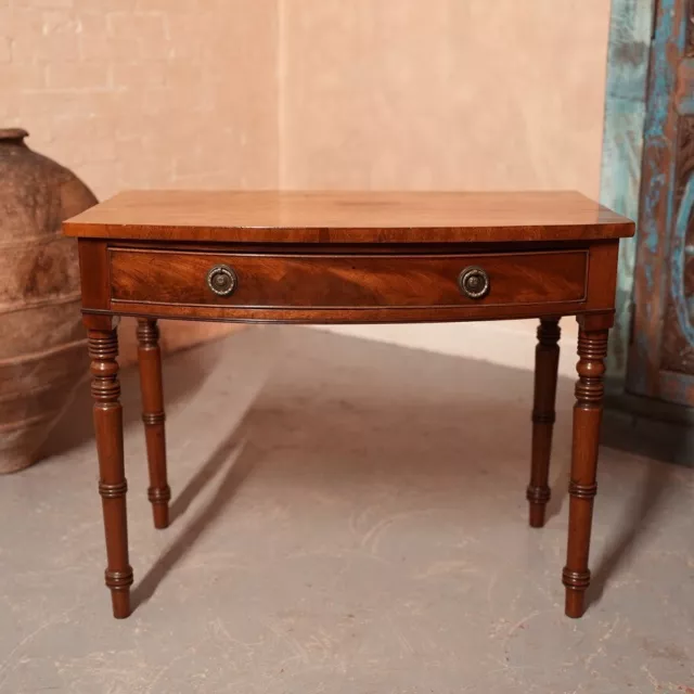 Georgian Bowfront Desk Writing Table Antique Mahogany Oak