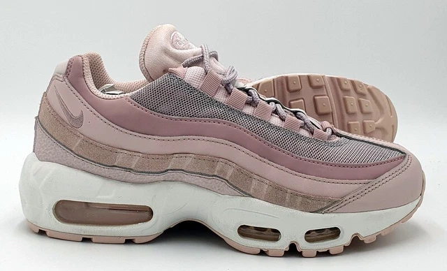 NIKE AIR MAX 95 Low Leather Trainers CI3710-600 Rose Pink/White
