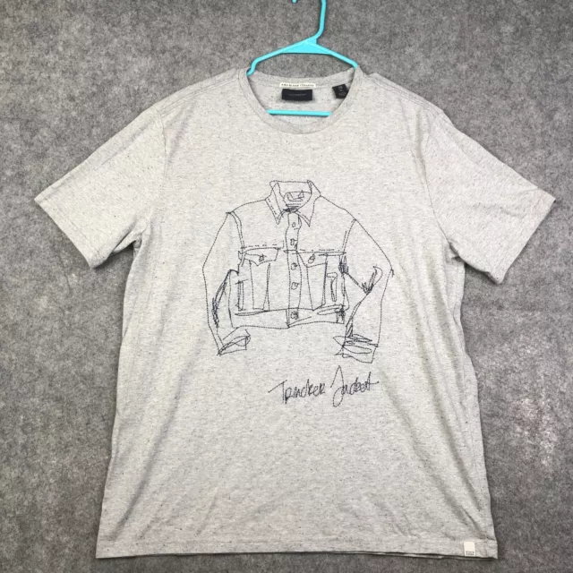 Scotch & Soda Amsterdam Blauw T-shirt Mens Size XL Graphic Short Sleeve Gray
