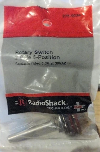 RadioShack Rotary Switch 2-Pole 6-Position 0.3A at 30VAC 275-0034
