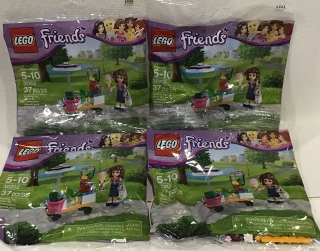 New LEGO Friends Smoothie Stand 30202 Polybags 4 Party Favors Poly Bags Olivia