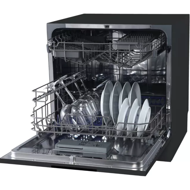 Cookology CTTD8BK Black Table Top Dishwasher 8 place settings XL Mini Countertop 3