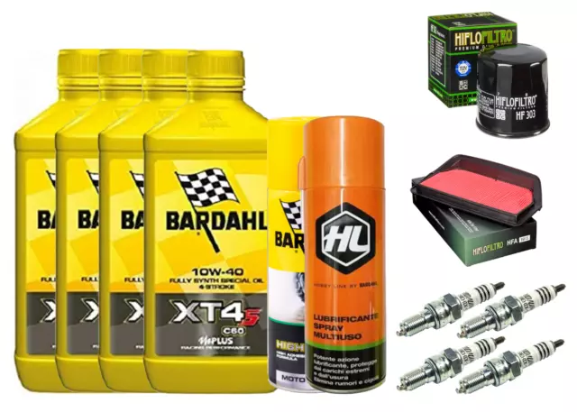 Set / Entretien pour Honda CBR Xx 1100 Bardahl XT4-S 10W40 Filtre à Huile Air
