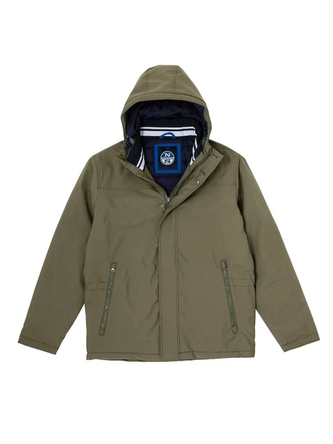 Giubbotto uomo invernale North Sails giacca casual con cappuccio e tasche verde 9