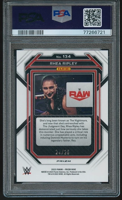 Most Expensive Rhea Ripley Card RHEA RIPLEY 2023 Panini Prizm WWE Under Card Blu #134 PSA 9 IN PERFETTE ...