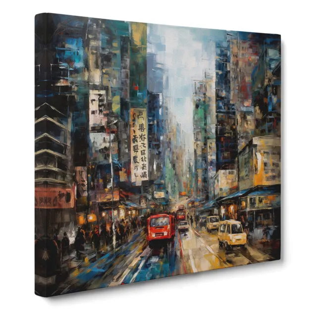 City Of Hong Kong Abstract No.1 Canvas Wall Art Print Framed Picture Home Decor