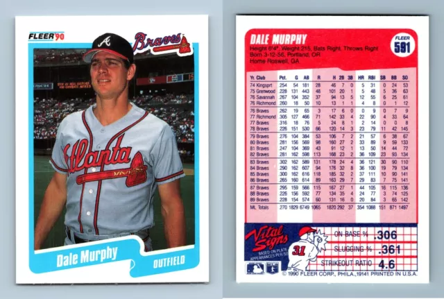 Dale Murphy - Braves #591 Fleer 1990 Baseball Trading Card