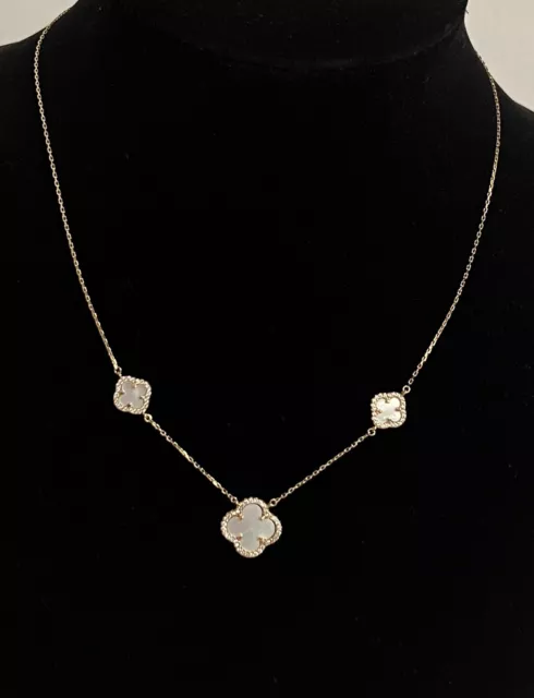 Rachel Zoe, Jewelry, 8k Gold Sterling Silver Black Clover Necklace