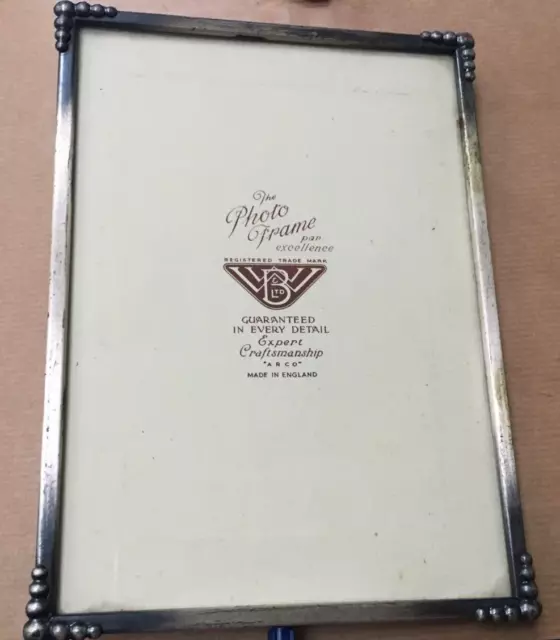 Art Deco  "Arco"  Metal  Picture  Frame Vgc  13/18 Cm  Takes 12/17 Cm Photograph