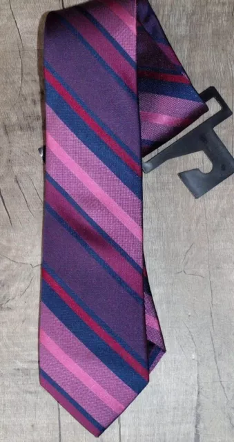Express Men`s Multi Stripe Narrow Silk Tie New $49 2