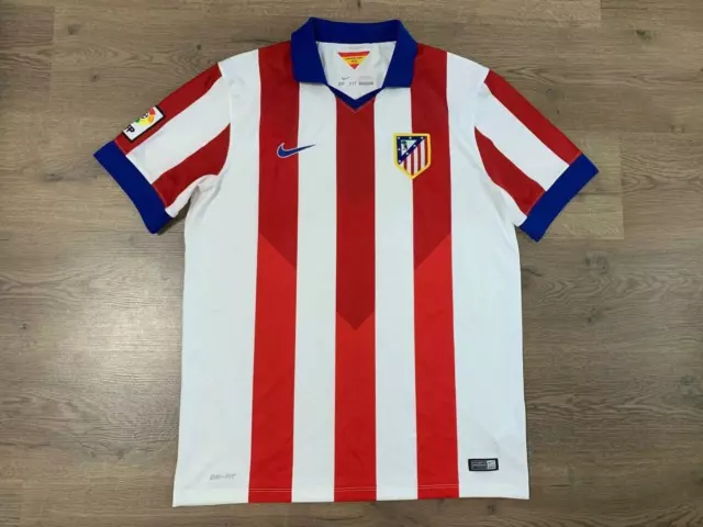 Atletico De Madrid Spain 2014/2015 Home Football Shirt Jersey Camiseta Sz L Nike