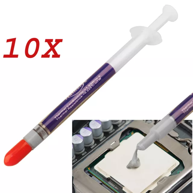 10x Heatsink Thermal Silicone Compound Paste Grease Syringe For PC CPU Processor