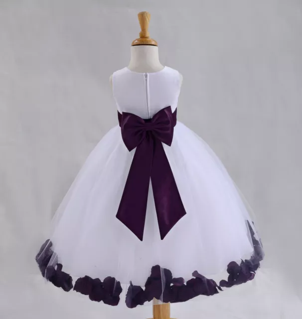White Flower Girl Dress Pageant Wedding Bridesmaid Dance Party 12-18M 2 4 6 8 10