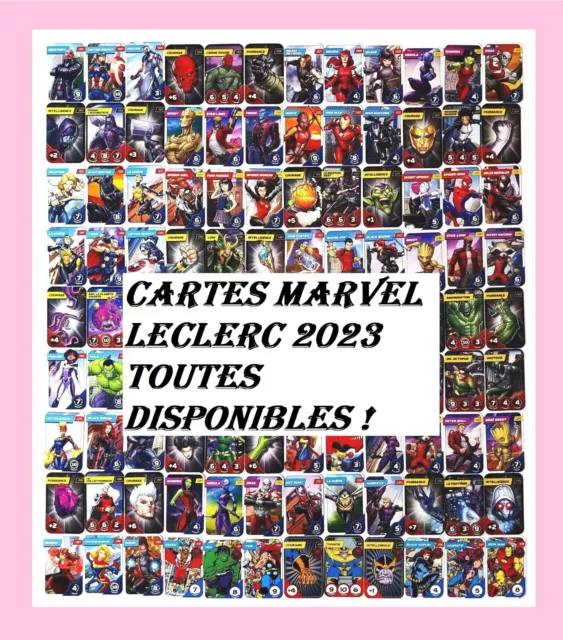 COLLECTION COMPLÈTE 108 Cartes Marvel Défie Tes Héros Leclerc 2023 EUR  25,90 - PicClick FR
