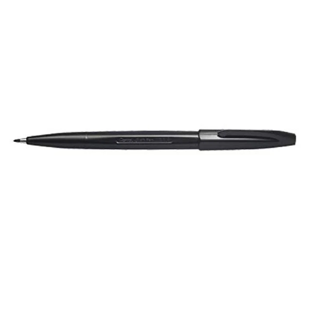 (TG. 12 PZ) Pentel Sign Pen S520 pennarello punta fibra nero 12 pz - NUOVO