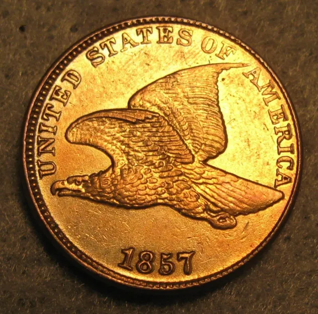 1857 Flying Eagle Penny Small Cent Razor Sharp High Grade Old US Coin