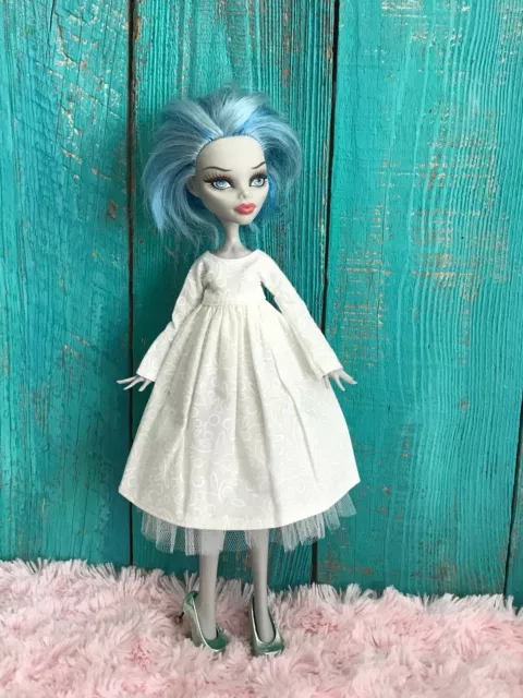 Monster High OOAK outfit  dress handmade one of a kind white dress