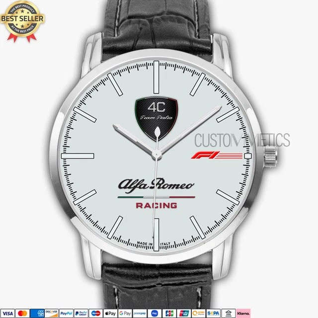 Alfa Romeo Racing F1 Logo AR08 Quartz Watch Stainless Steel Men's Wristwatch
