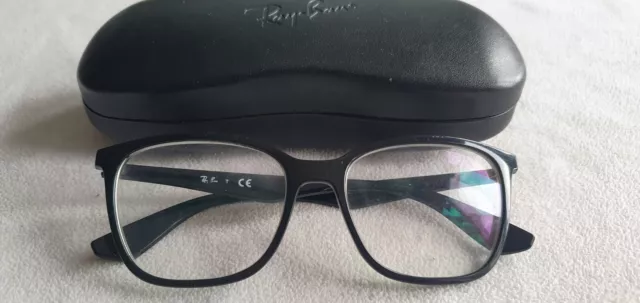 Ray Ban black glasses frames. RB 7066 2000. With case.