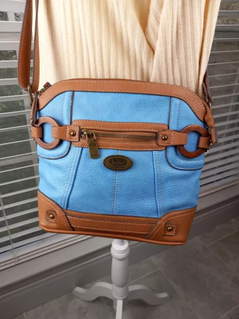 BOC Born Concept Shoulder Bag Crossbody Blue/Brown Faux Leather
