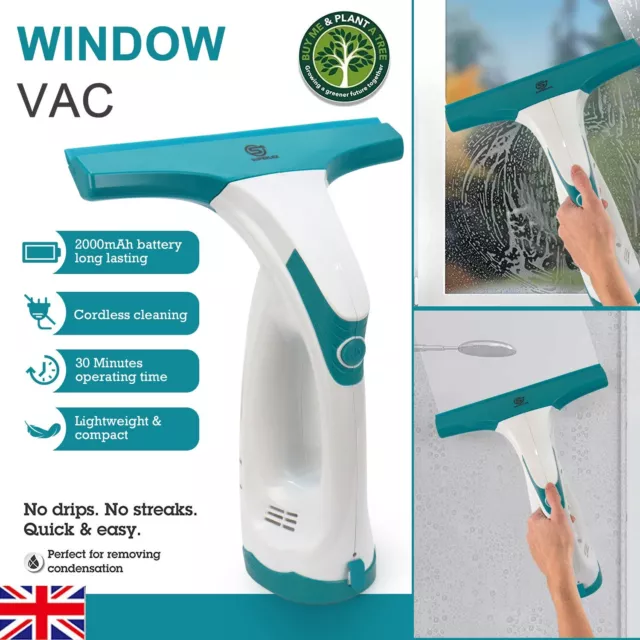 Cordless Window Vac Rechargeable Vacuum Cleaner Squeegee Cleaning Compact 70ml✅