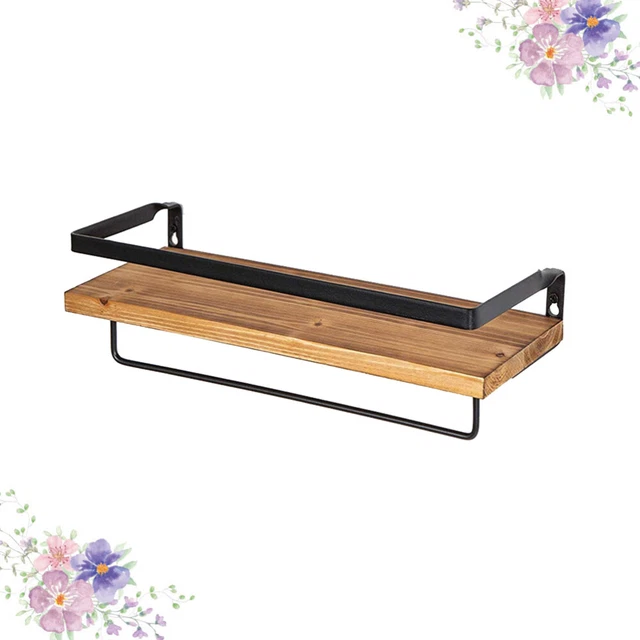 Rustic Floating Shelf Wall Hanging Rack Wall Mounted Shelves Wrought Iron
